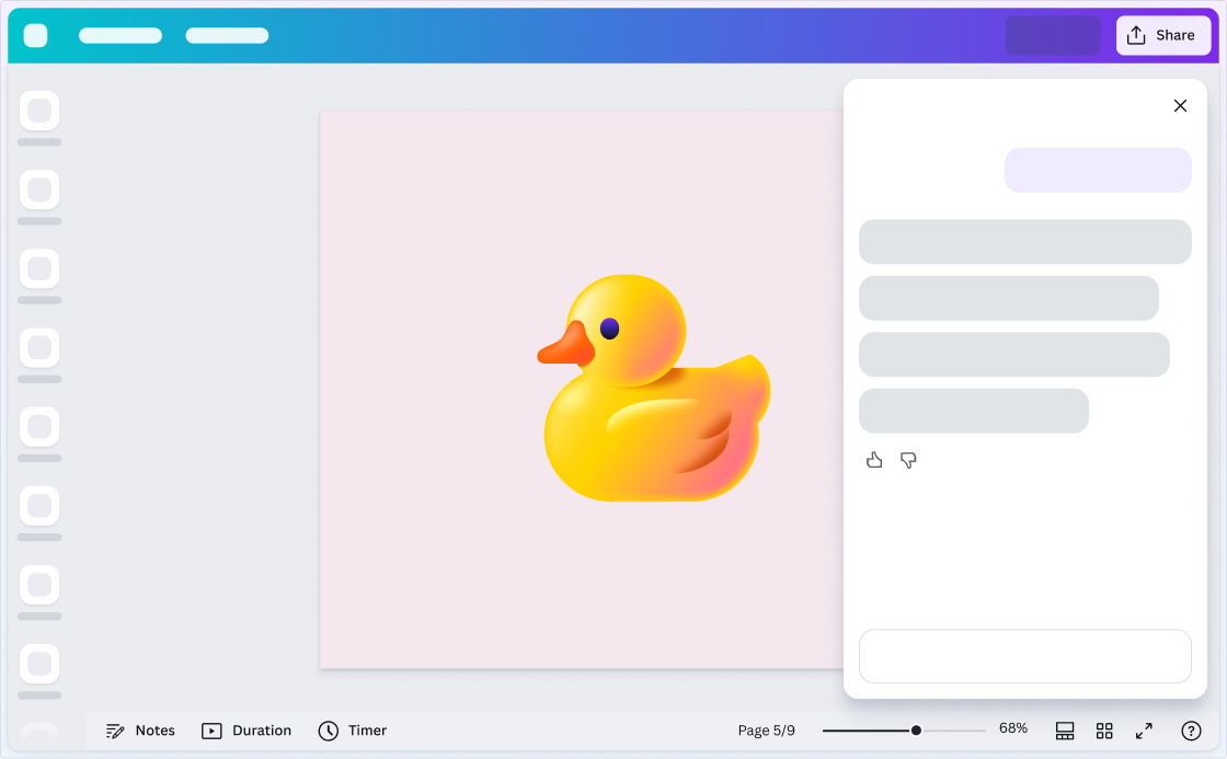 Example design with instructions on the side